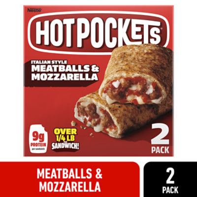 Hot Pocket Italian Style Meatballs And Mozzarella In Garlic Butter Crust Sandwiches 2-9 Oz - Image 1