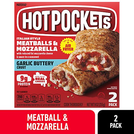 Hot Pockets Meatball Mozzarella Sandwiches Box 2 Count - 9 Oz - Image 1