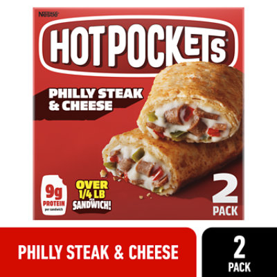 Hot Pockets Sandwiches Seasoned Crust Philly Steak & Cheese 2 Count - 9 Oz