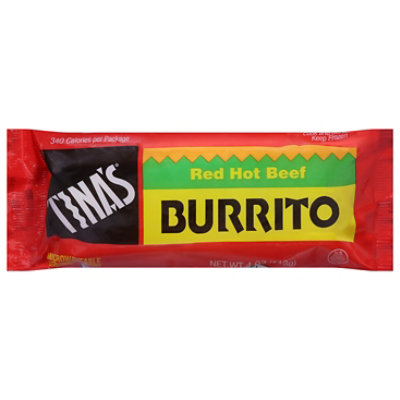 Tinas Frozen Food Burritos Red Hot Beef - 4 Oz