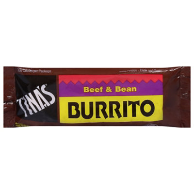 Tinas Frozen Food Burritos Beef & Bean - 4 Oz