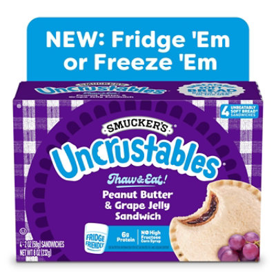 Smucker’s Uncrustables Peanut Butter & Grape Jelly Sandwiches - 4 Count