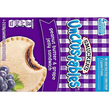 Smuckers Uncrustables Sandwich Peanut Butter & Grape Jelly 4 Count - 8 Oz - Image 6