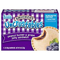 Smuckers Uncrustables Sandwich Peanut Butter & Grape Jelly 4 Count - 8 Oz - Image 2