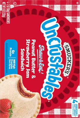 Smuckers Uncrustables Sandwich Peanut Butter and Strawberry Jam 4 Count - 8 Oz - Image 6