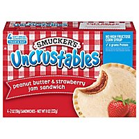 Smuckers Uncrustables Sandwich Peanut Butter and Strawberry Jam 4 Count - 8 Oz - Image 1