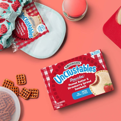 Smuckers Uncrustables Sandwich Peanut Butter and Strawberry Jam 4 Count - 8 Oz - Image 2