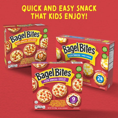 Bagel Bites Cheese & Pepperoni Mini Pizza Bagel Frozen Snacks Box - 9 Count - Image 2