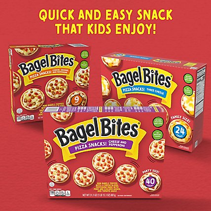 Bagel Bites Cheese & Pepperoni Mini Pizza Bagel Frozen Snacks Box - 40 Count - Image 4
