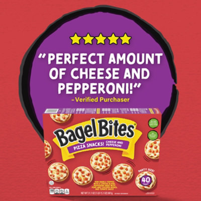 Bagel Bites Cheese & Pepperoni Mini Pizza Bagel Frozen Snacks Box - 40 Count - Image 7