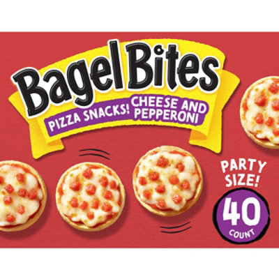 Bagel Bites Cheese & Pepperoni Mini Pizza Bagel Frozen Snacks Box - 40 Count - Image 1