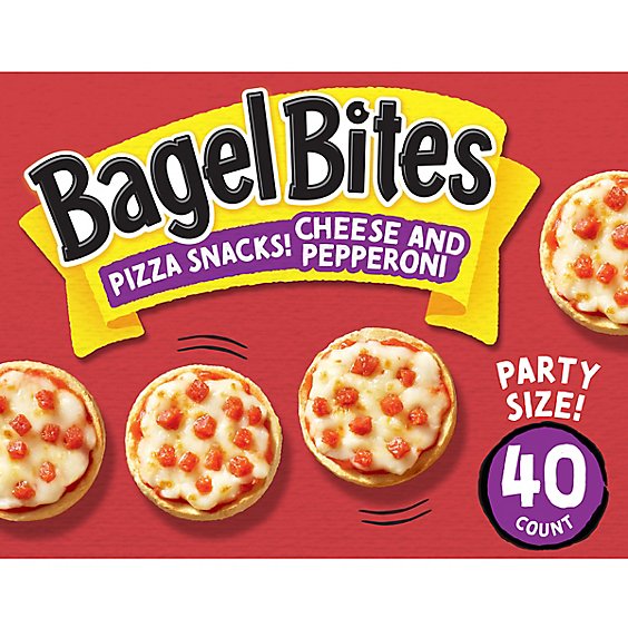 Bagel Bites Cheese & Pepperoni Mini Pizza Bagel Frozen Snacks Box - 40 Count