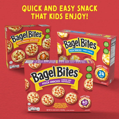 Bagel Bites Cheese & Pepperoni Mini Pizza Bagel Frozen Snacks - 40 Count - Image 7