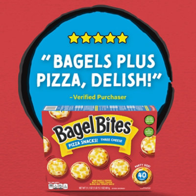 Bagel Bites Three Cheese Mini Pizza Bagel Frozen Snacks Box - 40 Count - Image 7