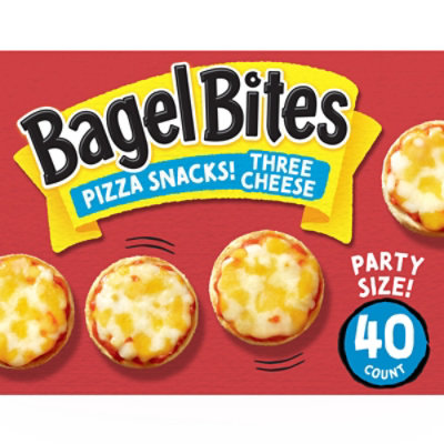 Bagel Bites Three Cheese Mini Pizza Bagel Frozen Snacks Box - 40 Count