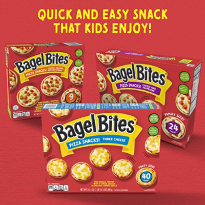 Bagel Bites Three Cheese Mini Pizza Bagel Frozen Snacks - 40 Count - Image 7