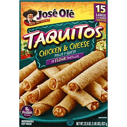 Jose Ole Chicken & Cheese Large Flour Taquitos - 22.5 Oz