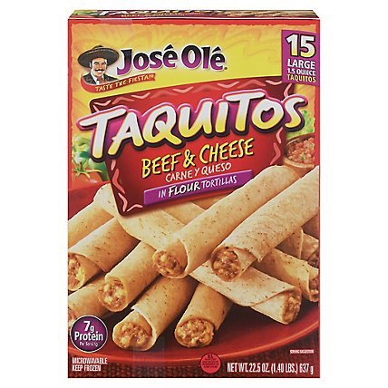 Jose Ole Frozen Mexican Food Taquitos Steak & Cheese Flour Tortillas - 15 Count - Image 3