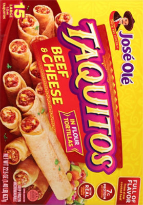 Jose Ole Frozen Mexican Food Taquitos Steak & Cheese Flour Tortillas - 15 Count - Image 5