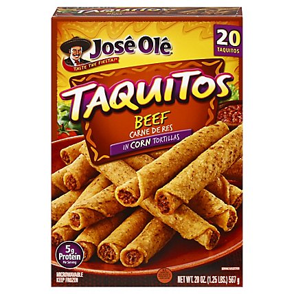 Jose Ole Frozen Mexican Food Taquitos Shredded Steak Corn Tortillas Crispy And Crunchy - 20 Count - Image 3