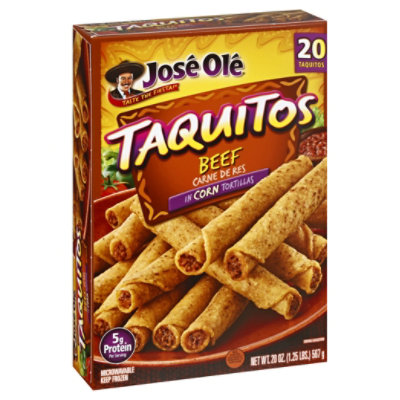 Jose Ole Frozen Mexican Food Taquitos Shredded Steak Corn Tortillas Crispy  And Crunchy - 20 Count - Safeway