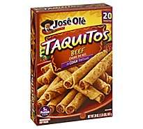 Jose Ole Frozen Mexican Food Taquitos Shredded Steak Corn Tortillas Crispy And Crunchy - 20 Count