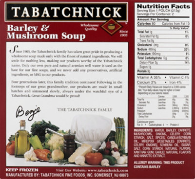 Tabatchnick Mushroom Barley Soup - 15 Oz - Image 2