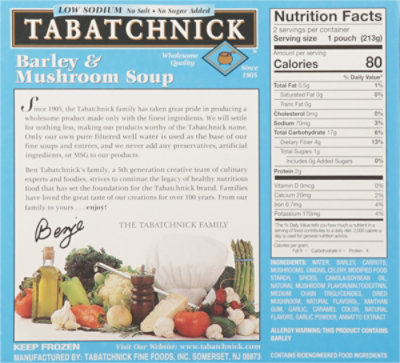 Tabatchnick Frozen Soup Barley Mushroom Salt Free - 15 Oz - Image 6