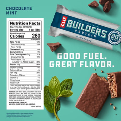 CLIF Builders Chocolate Mint Flavor Protein Bar - 2.4 Oz - Image 1