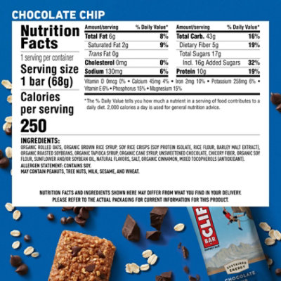 CLIF BAR Chocolate Chip Energy Bar - 2.4 Oz - Image 4