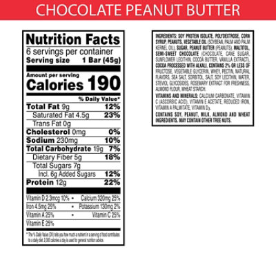 Kelloggs Special K Protein Meal Bars Chocolate Peanut Butter 12g Protein 6 Count - 9.5 Oz - Image 4