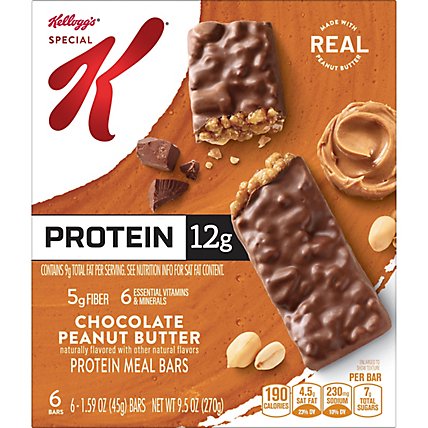Special K Protein Bars Meal Replacement Chocolate Peanut Butter 6 Count - 9.5 Oz - Image 4