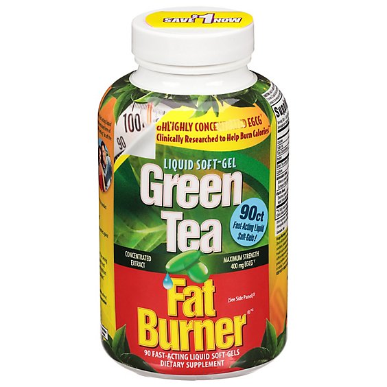 Applied Nutrition Green Tea Liquid Soft-Gels Fat Burner Maximum Strength Fast-Acting - 90 Count