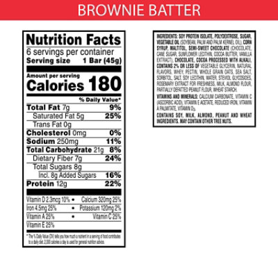 Kelloggs Special K Protein Meal Bars Brownie Batter 12g Protein Snacks 6 Count - 9.5 Oz - Image 4