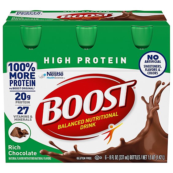 BOOST High Protein Nutritional Drink Rich Chocolate - 6-8 Fl. Oz.