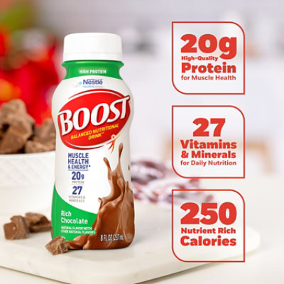 BOOST High Protein Nutritional Drink Rich Chocolate - 6-8 Fl. Oz. - Image 5