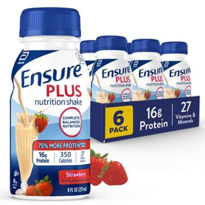 Ensure Plus Nutrition Shake Ready To Drink Strawberry 6-8 Fl. Oz. - Image 4