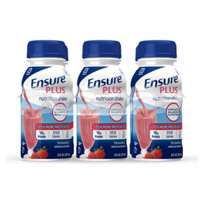 Ensure Plus Nutrition Shake Ready To Drink Strawberry 6-8 Fl. Oz. - Image 1