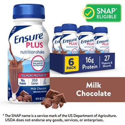 Ensure Plus Nutrition Shake Ready To Drink Milk Chocolate 6-8 Fl. Oz. - Image 1