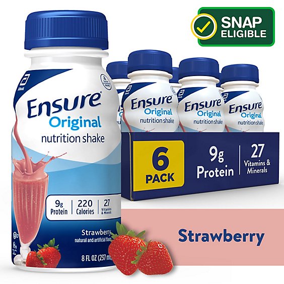 Ensure Original Nutrition Shake Ready To Drink Strawberry - 6-8 Fl. Oz.
