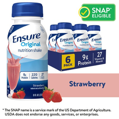 Ensure Original Nutrition Shake Ready To Drink Strawberry - 6-8 Fl. Oz. - Image 1