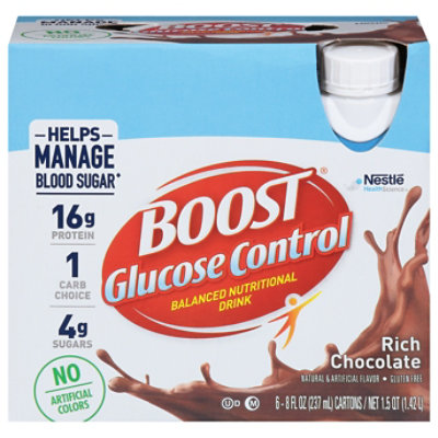 BOOST Glucose Control Nutritional Drink Rich Chocolate - 6-8 Fl. Oz. - Image 1