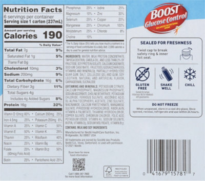 BOOST Glucose Control Nutritional Drink Very Vanilla - 6-8 Fl. Oz. - Image 6