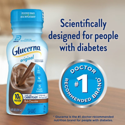 Glucerna Diabetes Nutritional Shake Ready To Drink Rich Chocolate - 6-8 Fl. Oz. - Image 3