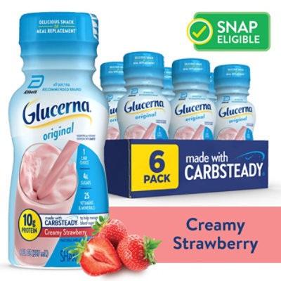 Glucerna Diabetes Nutritional Shake Ready To Drink Creamy Strawberry - 6-8 Fl. Oz. - Image 1