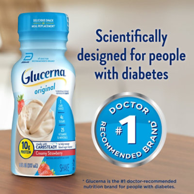 Glucerna Diabetes Nutritional Shake Ready To Drink Creamy Strawberry - 6-8 Fl. Oz. - Image 5