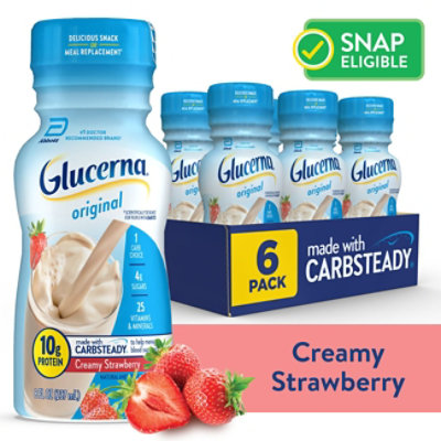 Glucerna Diabetes Nutritional Shake Ready To Drink Creamy Strawberry - 6-8 Fl. Oz.