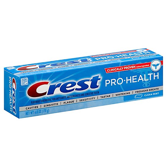 Crest Pro-Health Toothpaste Fluoride Anticavity Clean Mint - 6 Oz