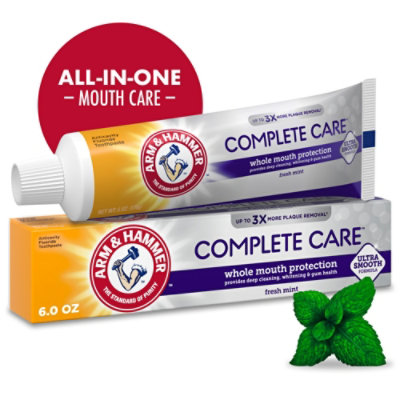 Arm & Hammer Complete Care Toothpaste Fresh Mint Flavor Whole Mouth Protection Tube
