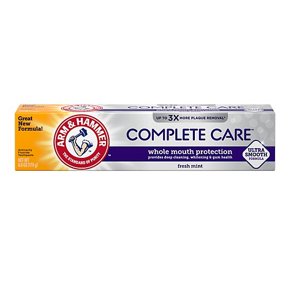 ARM & HAMMER Complete Care Fresh Mint Flavor Whole Mouth Protection Toothpaste Tube - 6 Oz